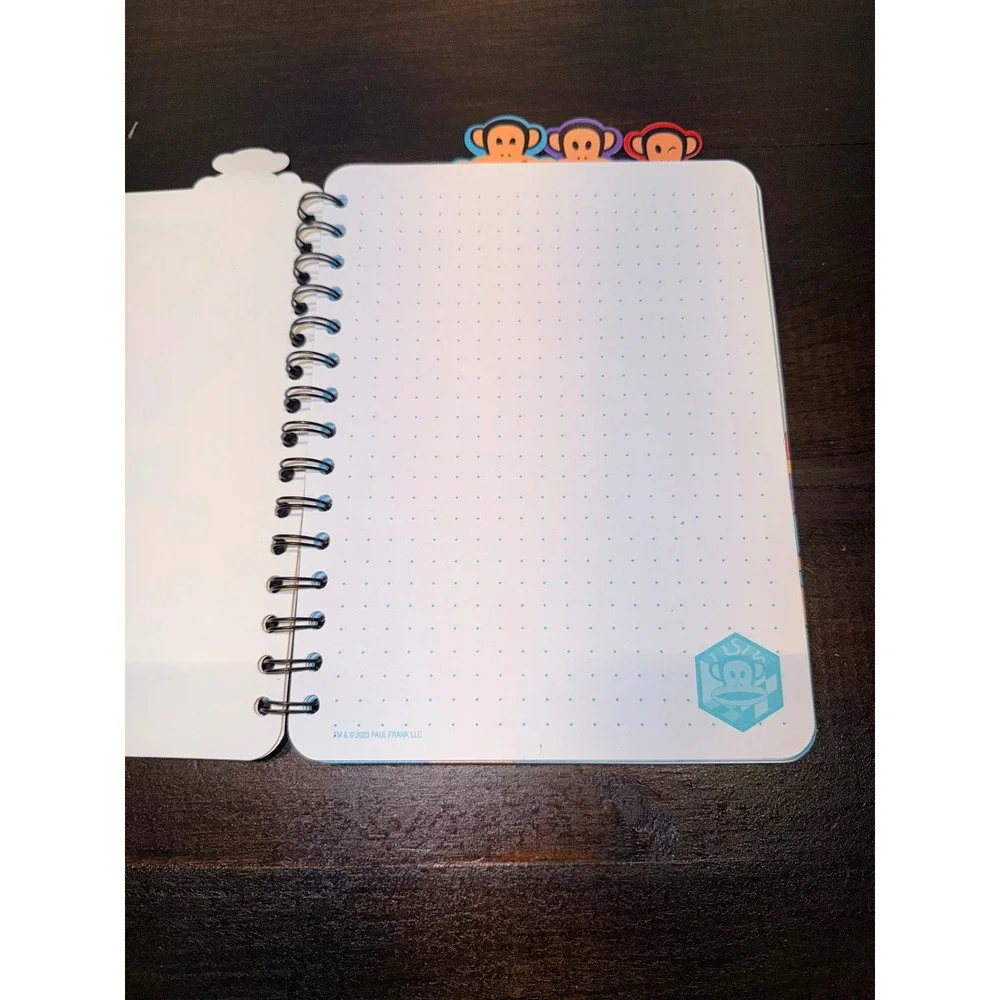 Paul Frank Julius the Monkey Spiral Notebook Dot Grid‎ Journal with Tabs